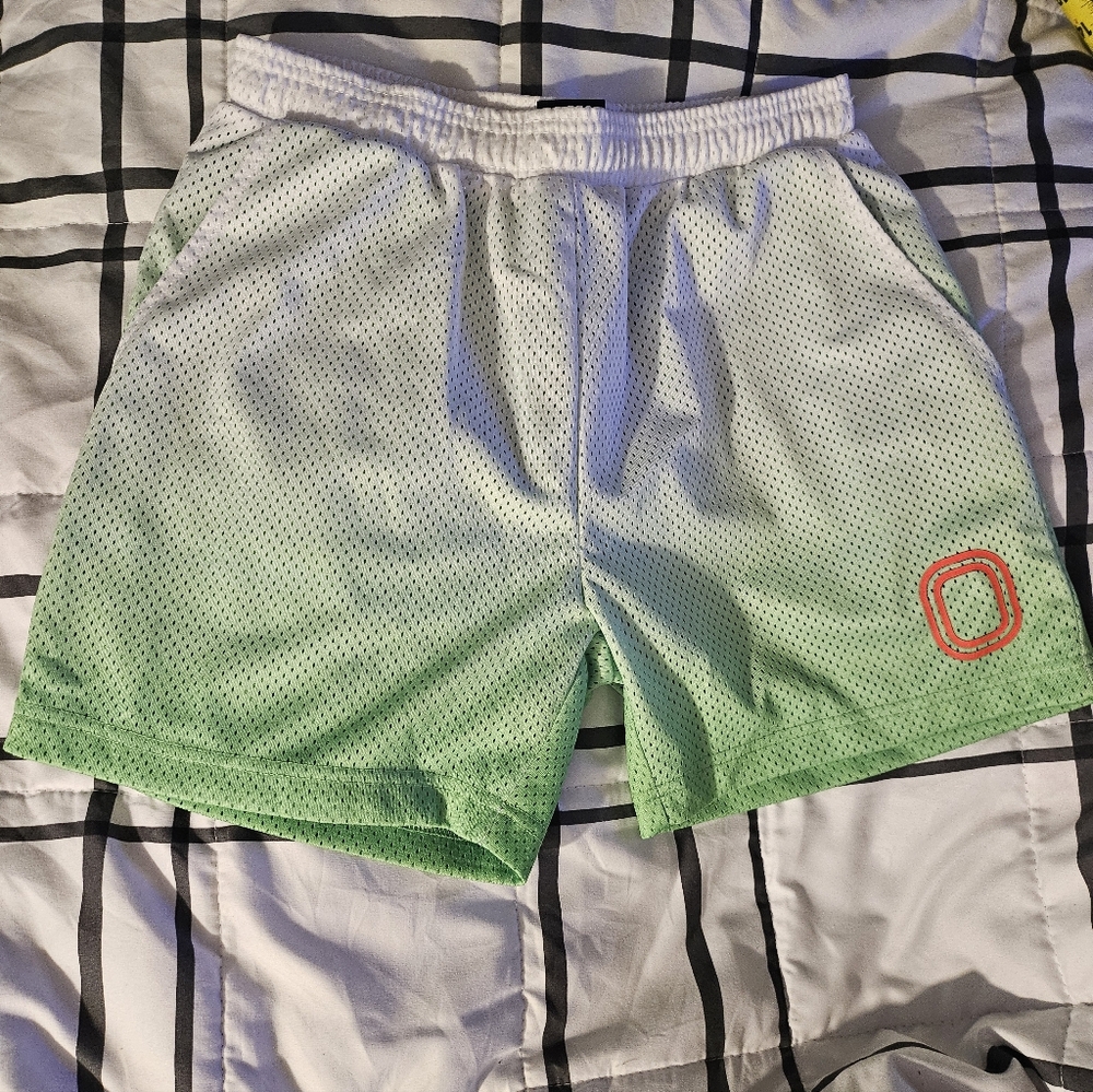 OVERTIME CLASSIC‎ GRADIENT MESH SHORTS Size Small Green/white
